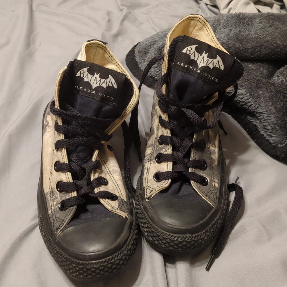 Black and Cream High-Top Sneakers